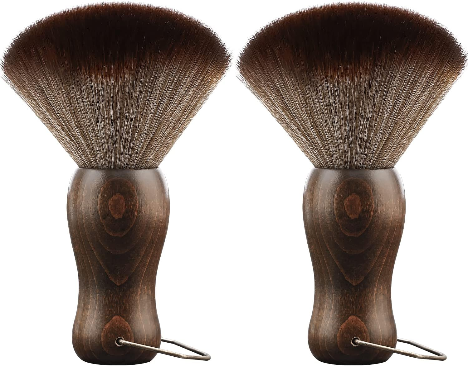 CGBARBER Barber Neck Duster Brush Wood Handle with Hook for Hair Cutting&hellip; (Neck Brush+Black Brush) for All Hair Type.