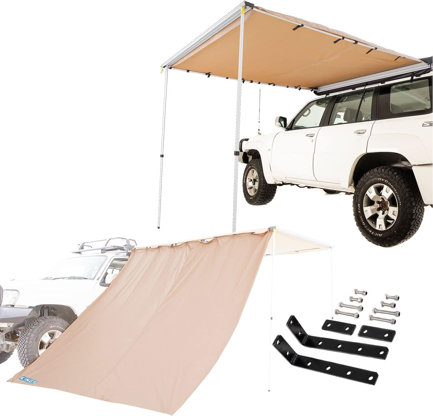 Adventure Kings Side Awning 2X3M + Mounting Brackets (Pair) + Awning Side Wall image number 5