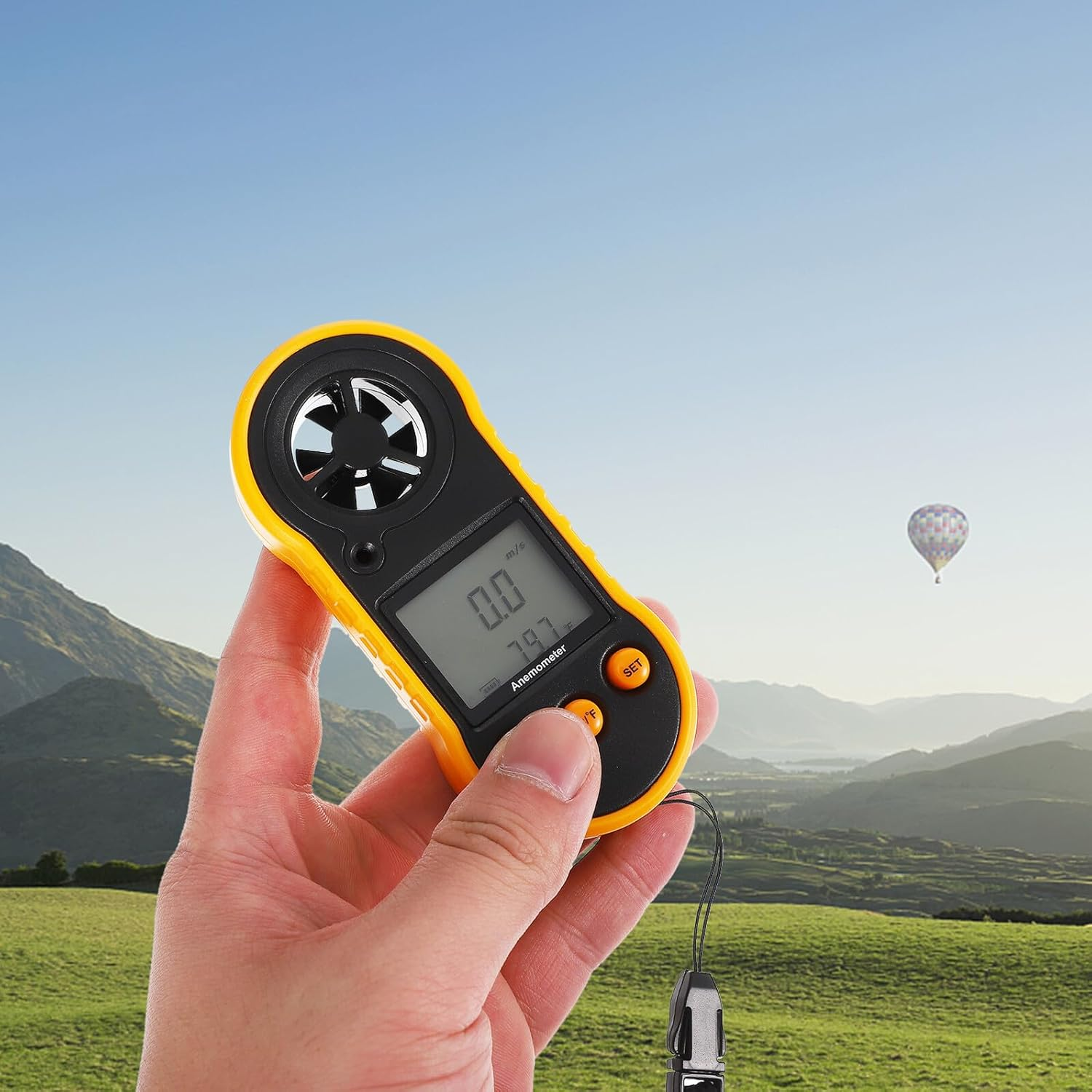 VOSAREA Digital Handheld Anemometer Wind Speed with Backlight Air Velocity Measurement Tool for HVAC Duct Vents Cfm Calculation Temperature Detection - Compact Pocket Design image number 5