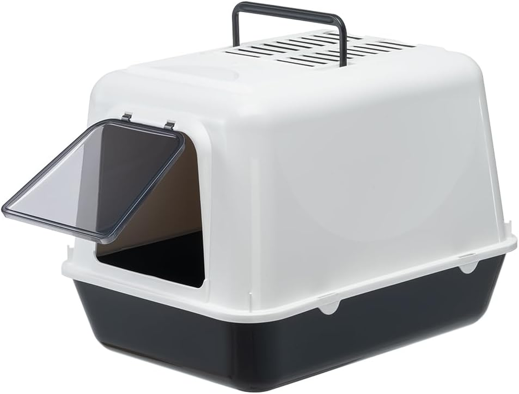 Ferplast Closed Cat Litter Tray, Cat Litter Box, 2 Anti-Odor Activated Carbon Filters Included, Darkened Swing Door, 39.5 X 52.5 Xh 38 Cm, Clear CAT 20 Litter Tray, Mixed Colors image number 4