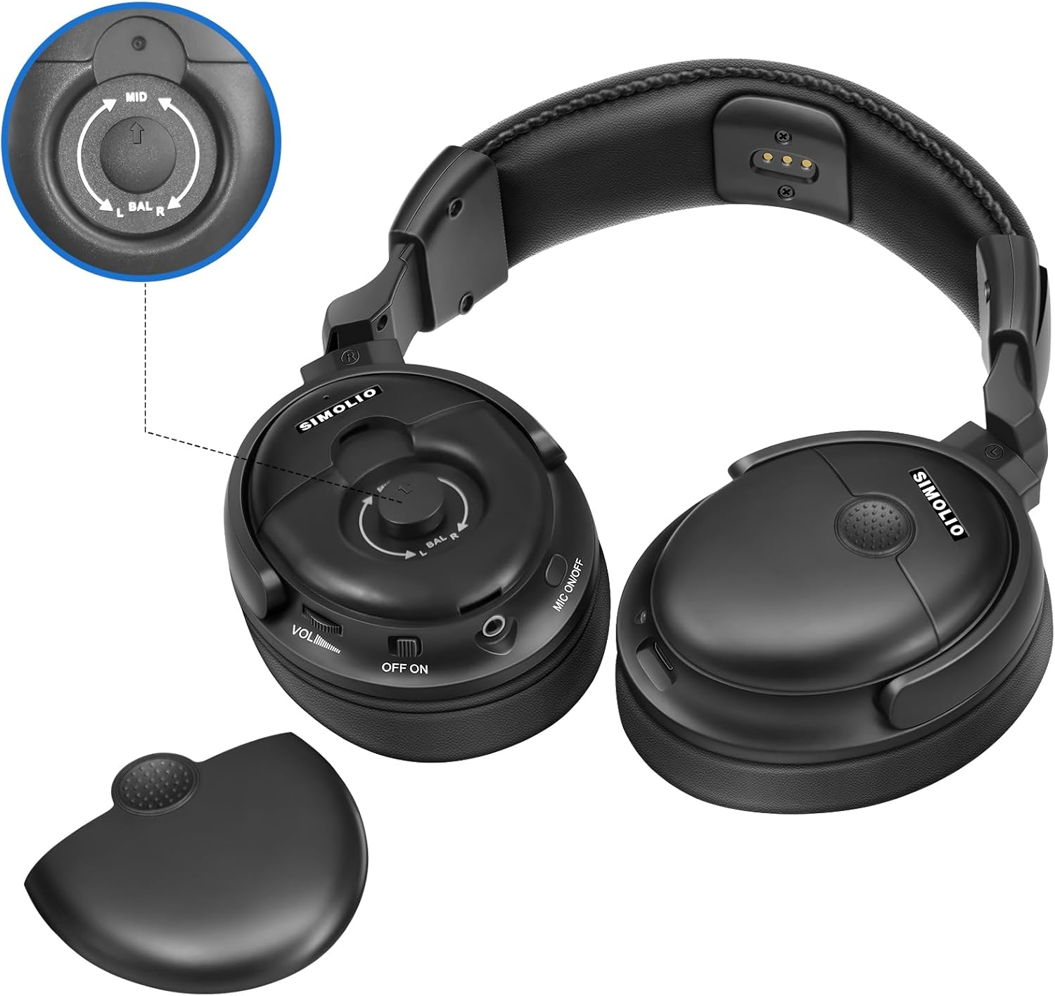 SIMOLIO Wireless TV Headphone Receiver Replacement Earphone for SM-829D1 & SM-829D2 Digital TV Headphones Wireless