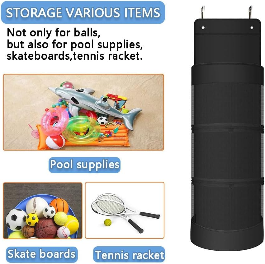 Over the Door Hanging Sports Organizer for Balls, Toys, Clothes &ndash; Garage & Closet Storage for Soccer, Basketball, Gear image number 5