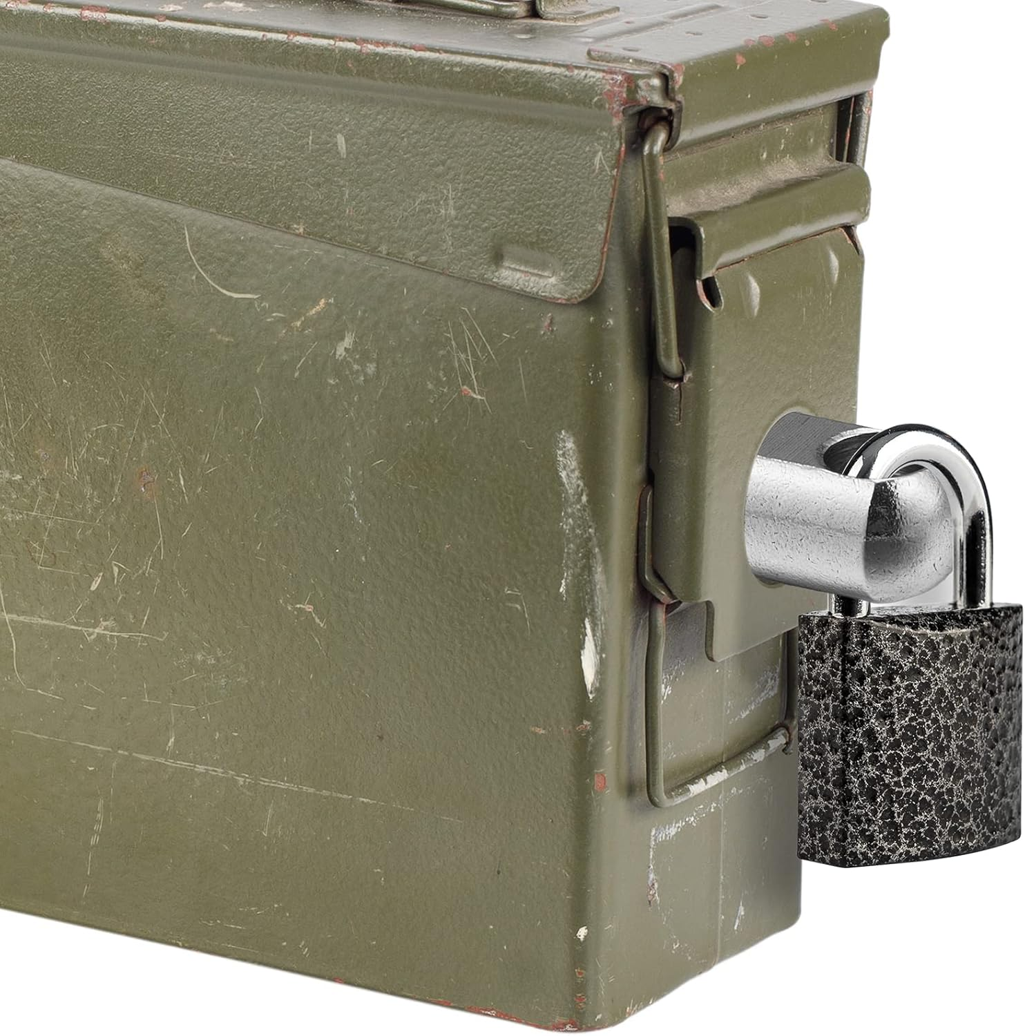 Lounsweer 4 Set Box Can Lock Hardware Kit Metal Stainless Steel Locking Kit Compatible with Ammunition Magazine Boxes Cans Cases for 50 Cal, Fat 50, 30 Cal, 20 Mm, 40 Mm image number 4