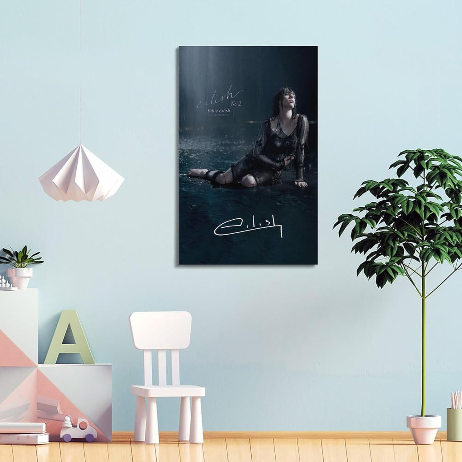 Wall Art Billie Music Eilish Poster Poster Canvas Painting Wall Art Picture Home Decor Print for Bedroom Living Room Dorm Study Bar Office 08X12Inch(20X30Cm) image number 2