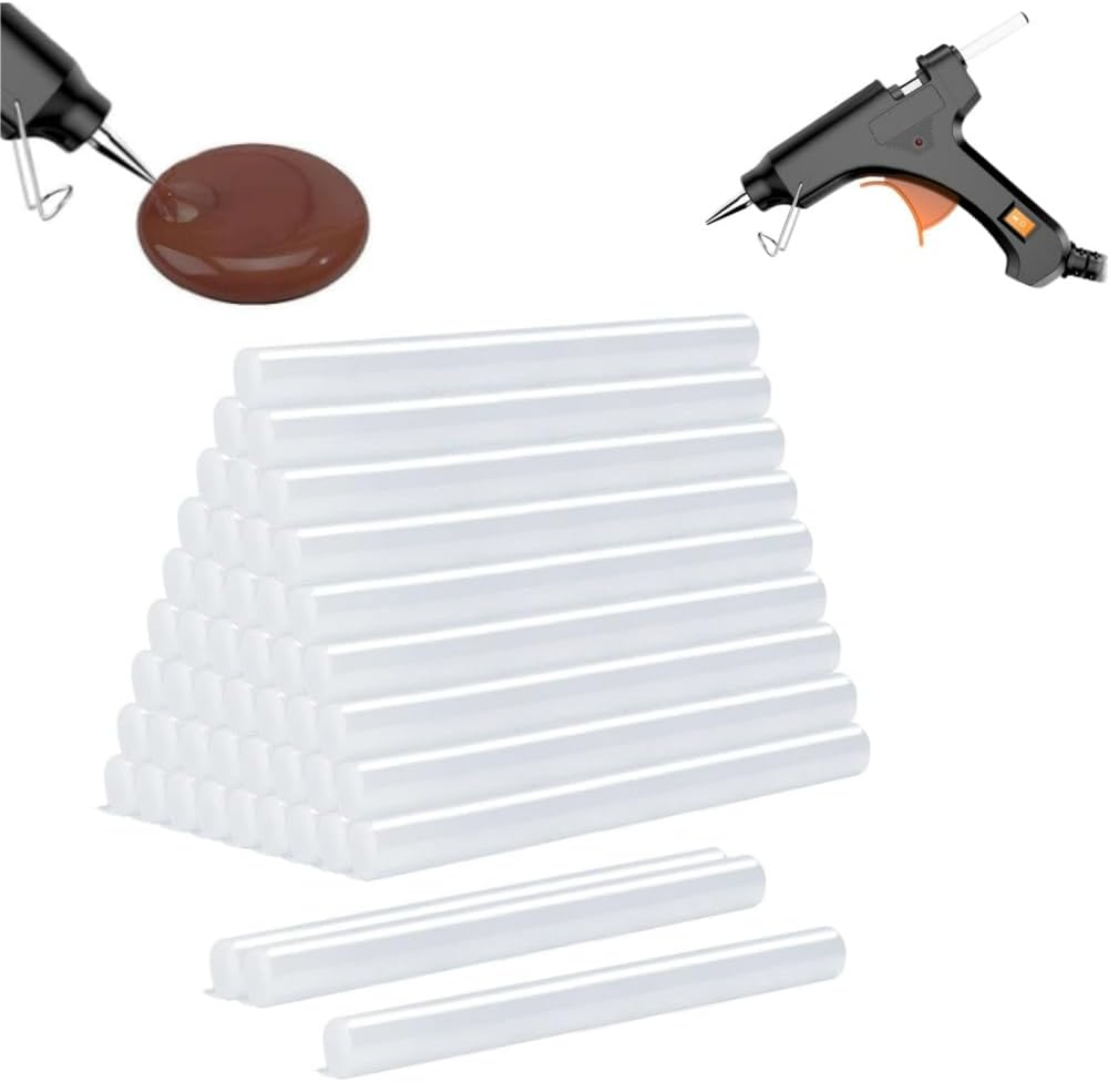 50Pcs Hot Melt Glue Sticks,0.27 X 3.93 Inch /(0.7Cmx10Cm) Hot Melt Glue Sticks, Dent Repair Tool Glue Gun Sticks for DIY, Decoration, Car Dent Repair(Transparent)