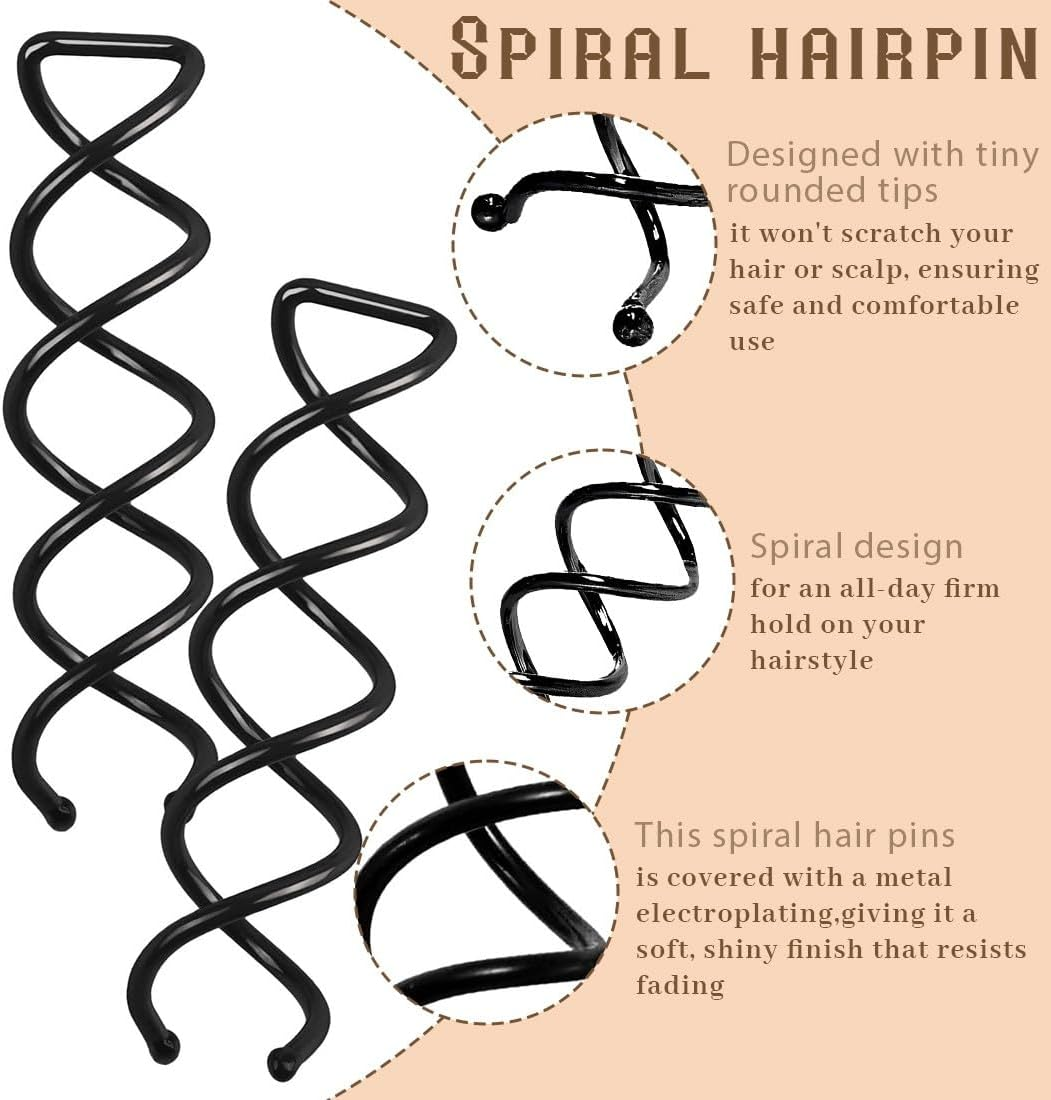 JYNXOR 20 Pieces Spiral Hair Clips Spiral Hair Pins Hair Clip Hair Accessories Updo Accessories Rotating DIY Hair Clips for Hair Styling Suitable for Various Hairstyles