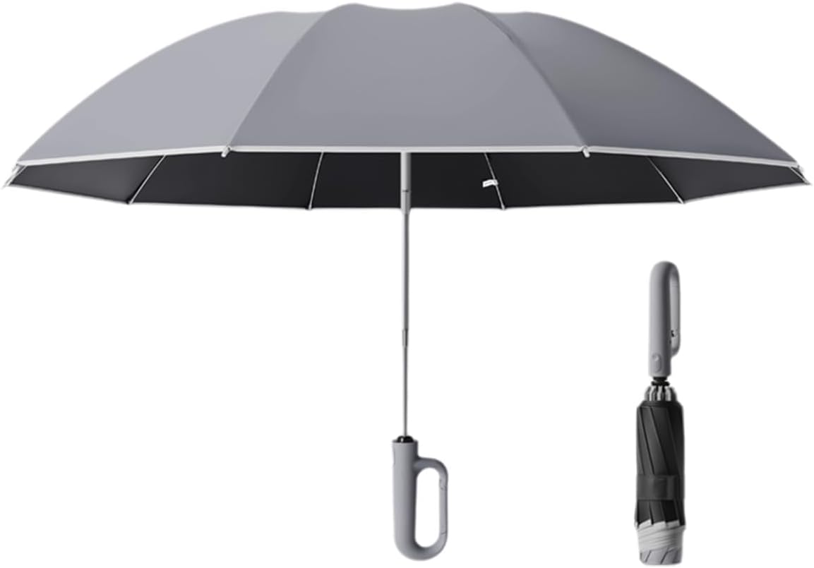 Large Windproof Automatic Open/Close Travel Folding 49&lsquo;&rsquo; Umbrella Compact Sun Rain 99 UV Protection Lightweight Portable Outdoor Carabiner Handle Design Golf Umbrellas Men Women Kid image number 4