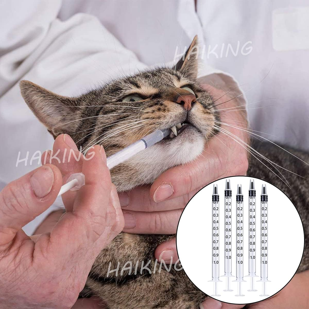 1ML Syringe, 20 PCS Catheter Tip Plastic Syringe for Industrial or Scientific & Pets Feeding （White） image number 6