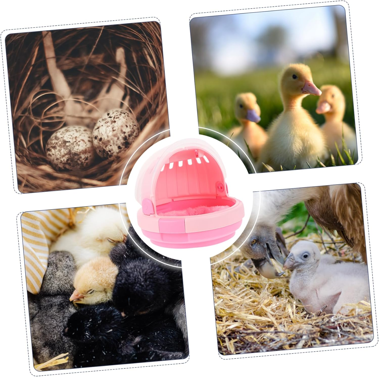 CIYODO Portable Parrot Cage Hand-Held Warm Nest with Pad Bird Travel Carrier Cage for Budgerigar Outdoor Pet Sleeping Bed Pink image number 1