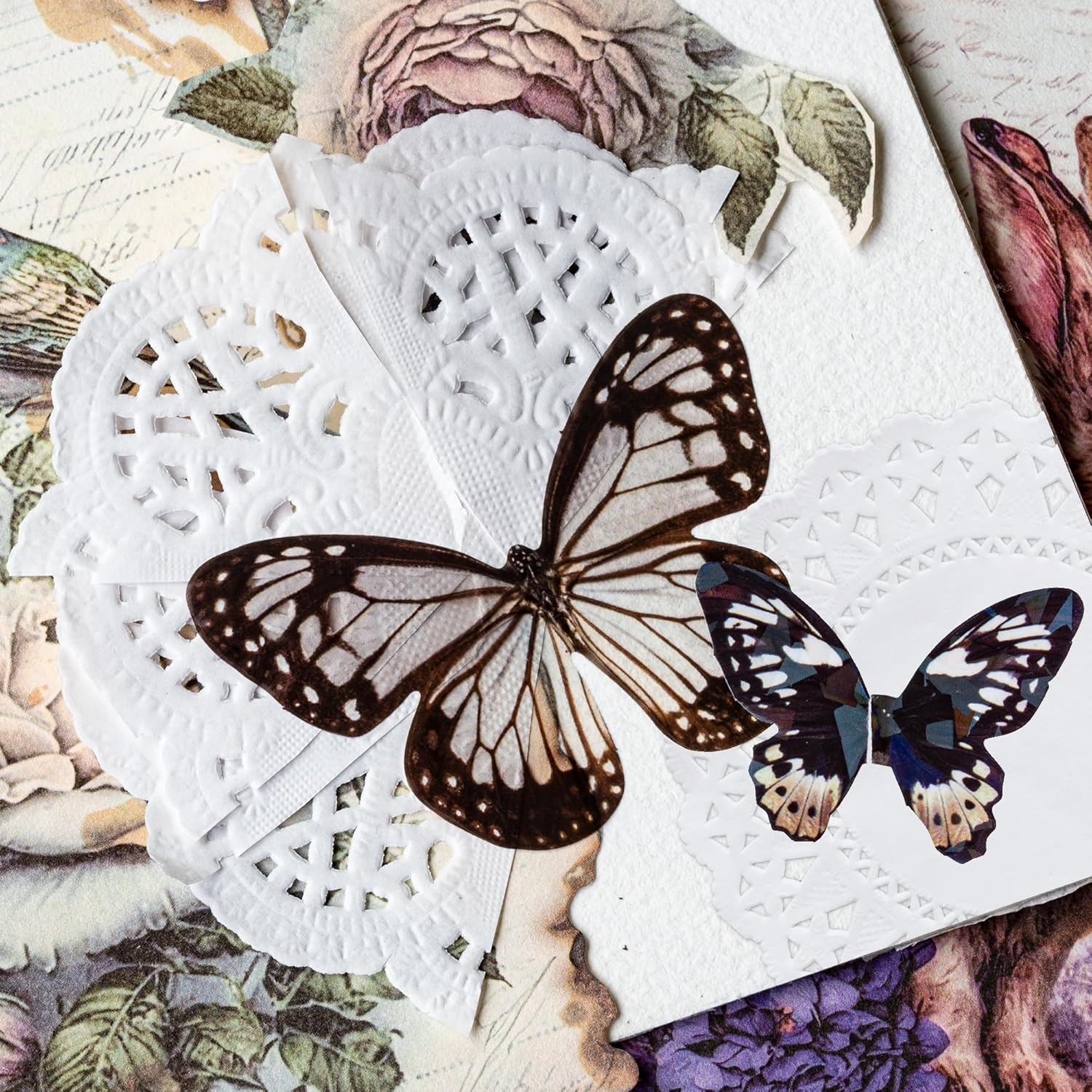 300 Sheets White round Lace Doilies Hollow Cutouts Vintage Collage Retro Deco Thin Decoupage 3 Small Sizes 3.5"/4"/4.5" for Scrapbooking Crafting Journal Planner (Doily) image number 3