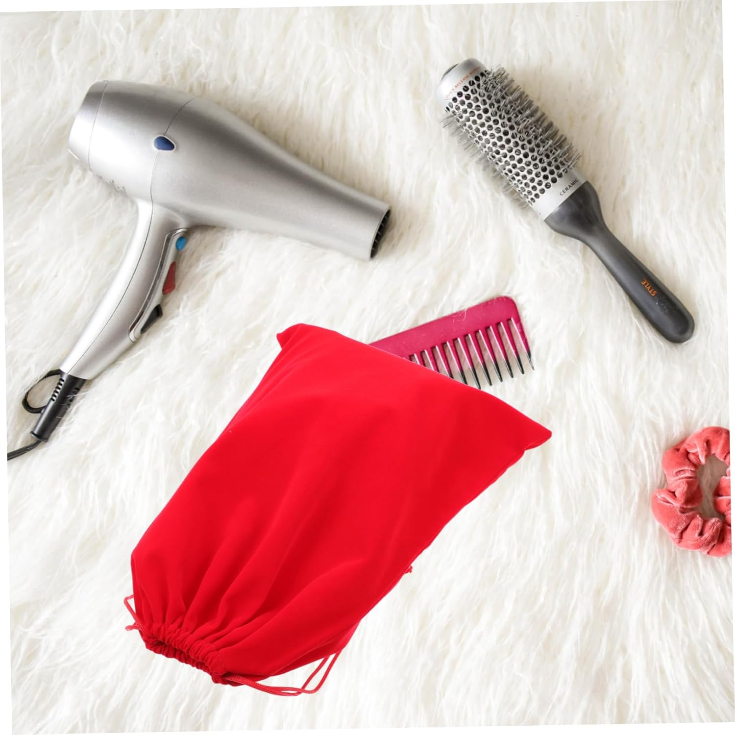 TOVINANNA 3Pcs Electrical Appliance Storage Bag for Hair Dryer Drawstring Design Soft Material for Travel and Home Organization