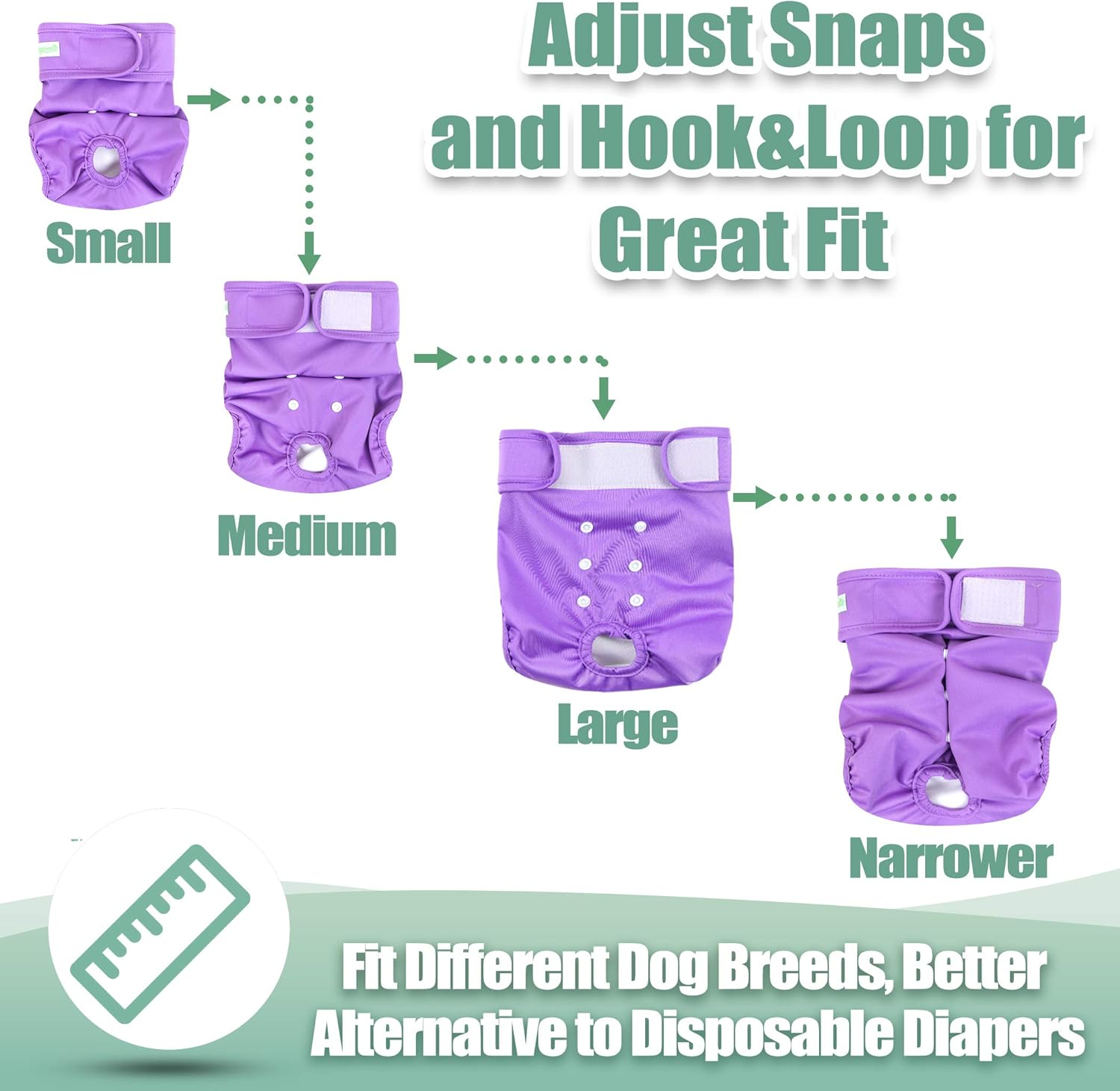 Wegreeco Washable Reusable Premium Female Dog Diapers, Small Medium Large Size,For Female Dog, Pack of 3,Small Dog Doggie Puppy & Doggy Diapers Female,Dog Period Panties Diapers Female in Heat