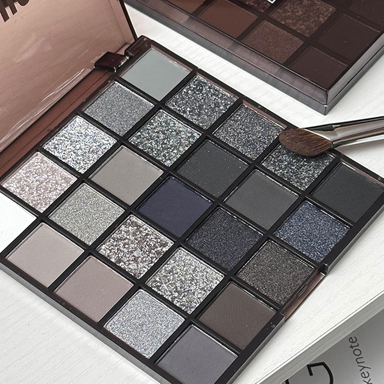 Black Eye Shadow, Smokey Eye Shadow Palette, 25 Colors Dark Smokey Eye Shadow Palette | Long Lasting Gothic Cool Tone Eye Shadow, Smokey Eye Kit, Powder Shadow Travel image number 6