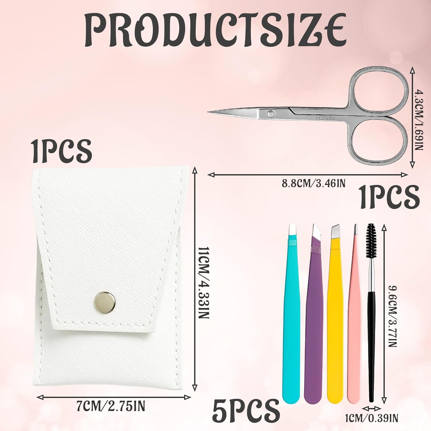 Tweezer, 6-Piece Set with Precision Tips, Stainless Steel Eyebrow Tweezers and Lash Tweezers, Slant Tip and Pointed Tip image number 3