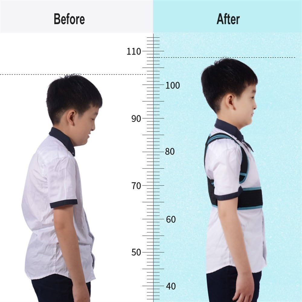 Children Posture Corrector Adjustable Back Brace Kid Boy Girl Orthopedic Corset Hunchback Correction Belt Spine Back Shoulder Support Lumbar Brace (Color : Blue, Size : Medium) image number 5