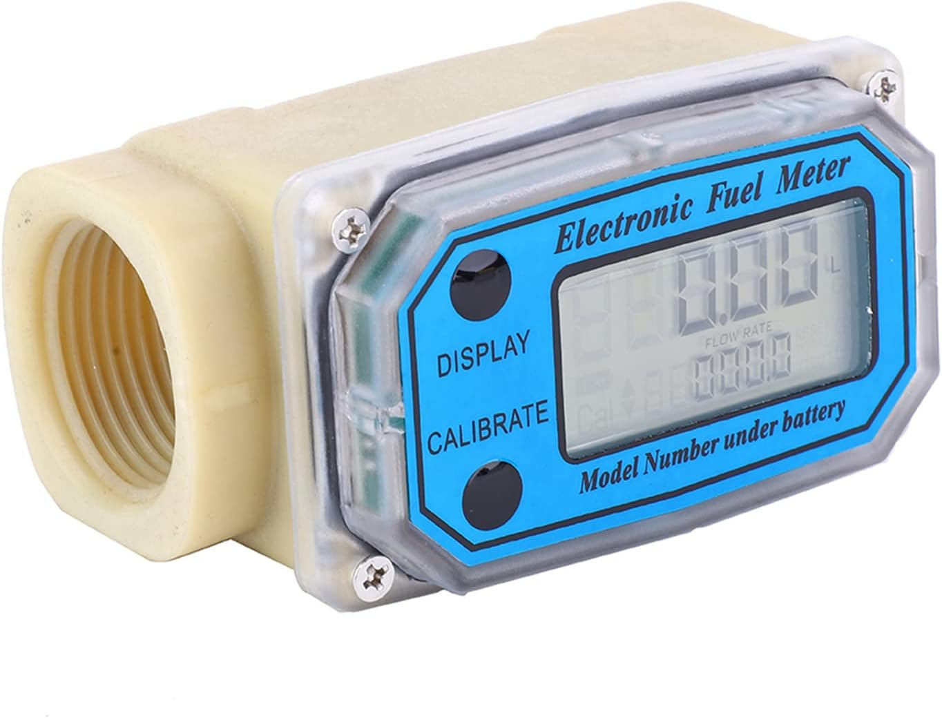 Turbine Flow Meter, 1" BSPT Mini Digital Turbine Flowmeter Diesel Fuel Flow Meter 10‑90L/Min for Diesel, Kerosene, Gasoline image number 4