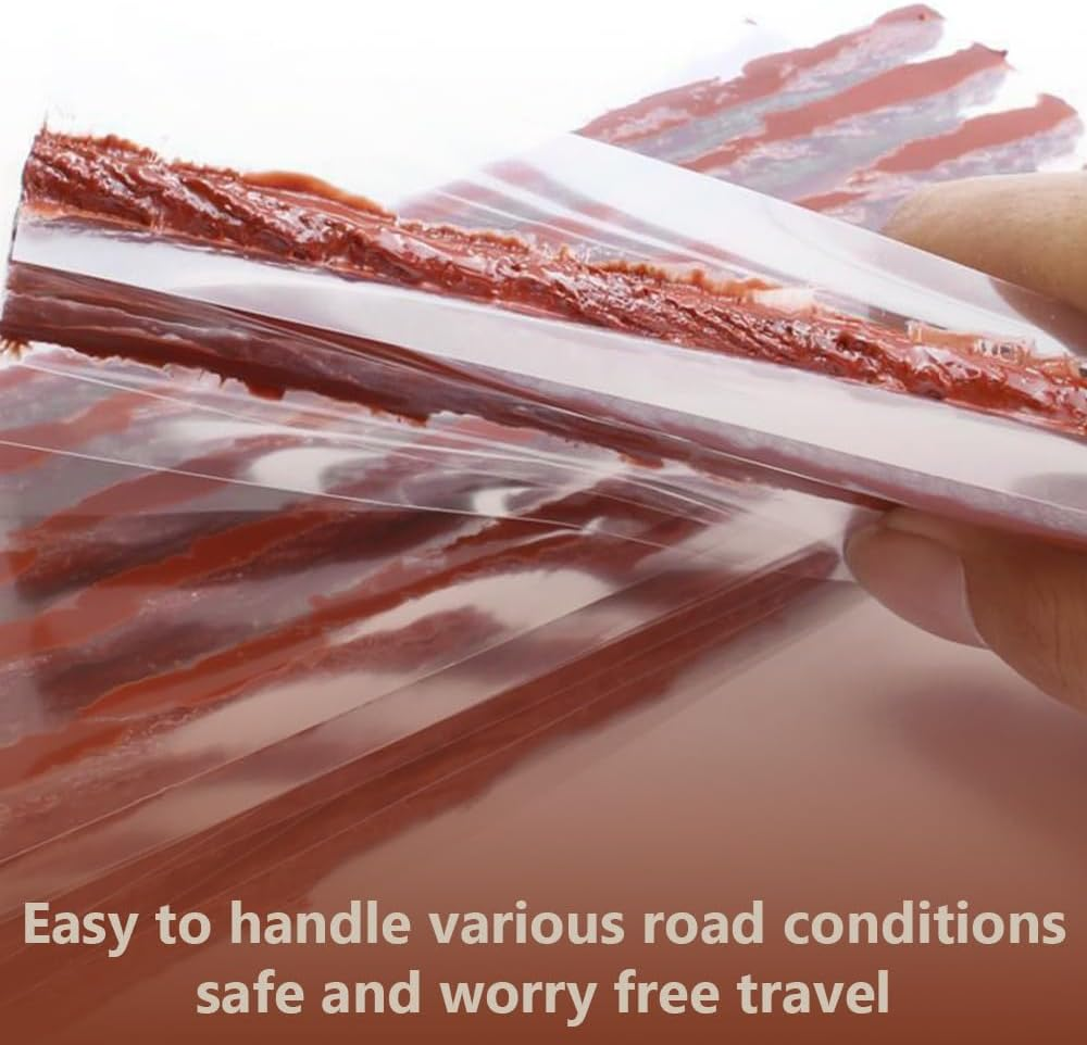 100PCS Tire Repair Strips, Vulcanized Rubber Tire Plugs, Instant Flat Fetus Fix Strips, High-Adhesion Vulcanized Rubber for All Vehicles image number 6
