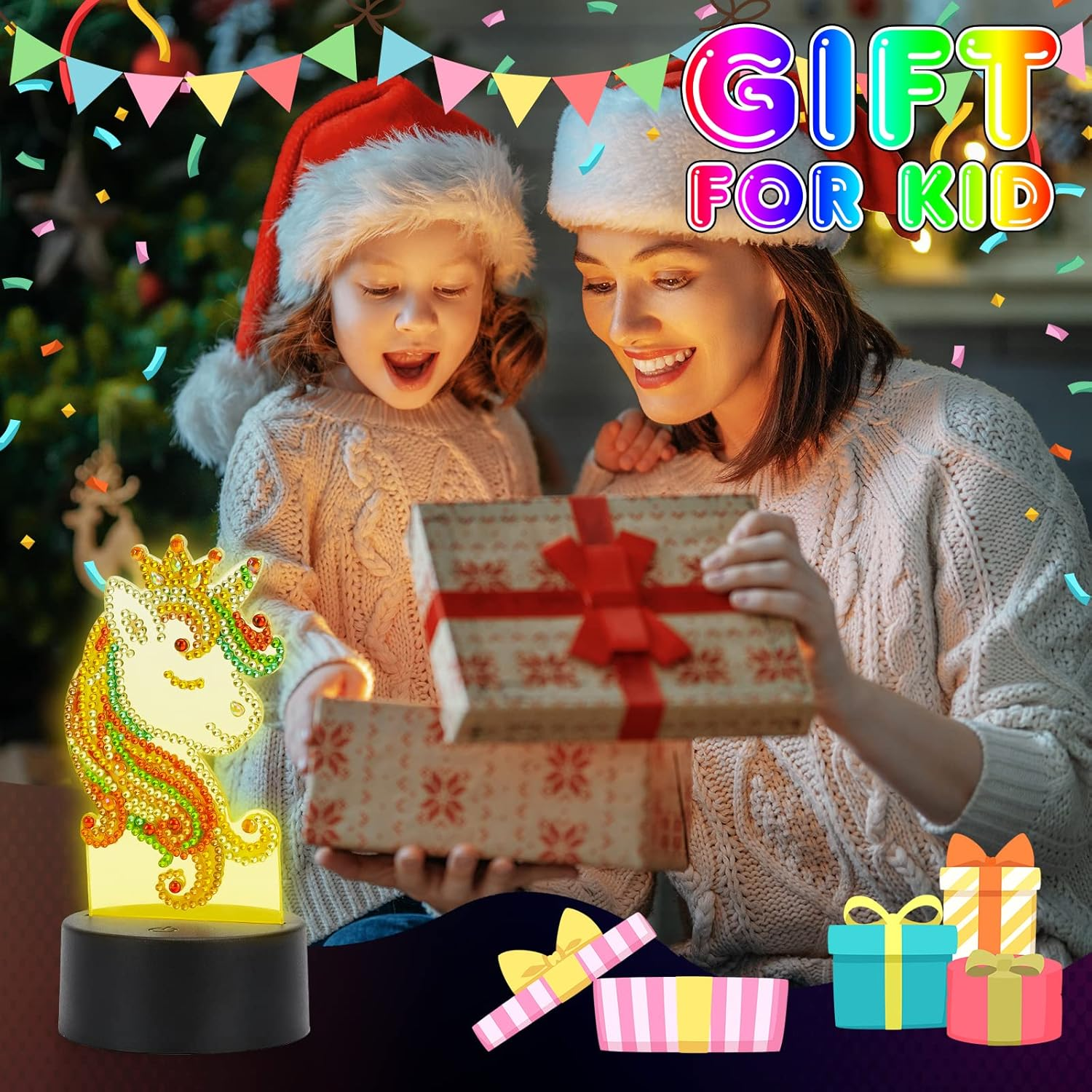 Girls Toy for 4 5 6 7 8 Year Old Kids Boy Girls Gift, Diamond Painting Kits for 5-9 Years Old Boy Girls 3D Diamond Art and Craft Kits Age 5-8 Girls Birthday Gift Unicorn Toy for 4-7 Year Old Girl image number 5