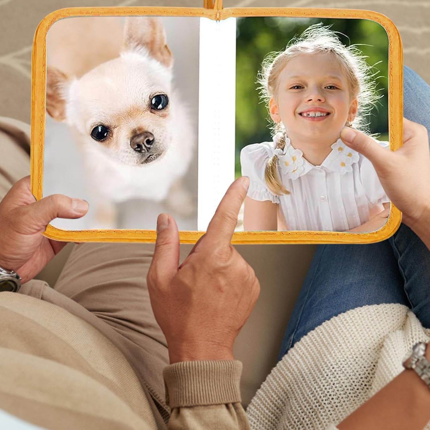 Baby Photo Album,Soft Family Photo Book for Toddler - Keepsake Journal with Safe Mirror Lion Pattern Scrapbook Home Decor for Mom Strollers Holiday image number 5