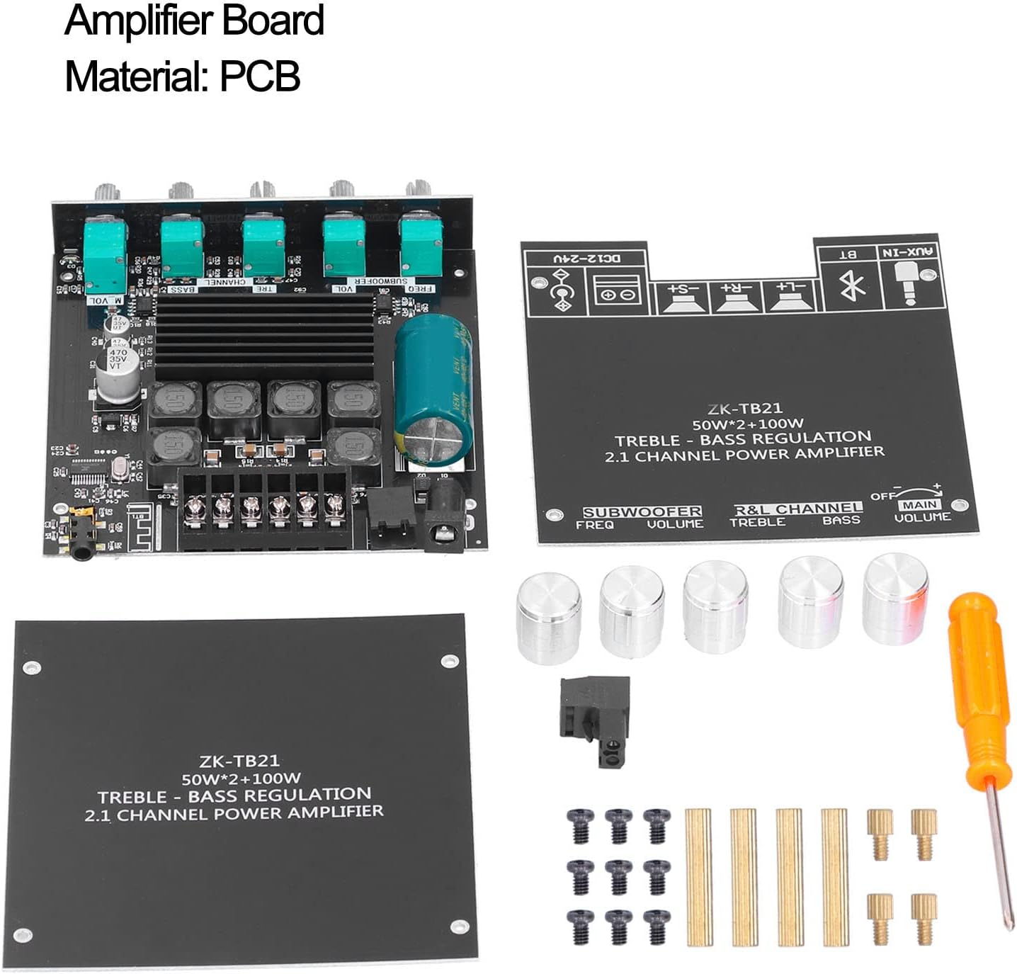 TIKATARER 2.1Channel Stereo Audio Amplifier Board with High Efficiency for DIY Home Speakers Subwoofer Power Amplifier Module for Shop Solicitation, Home Theater Pcbspeaker20-100W, 4-8&Omega;