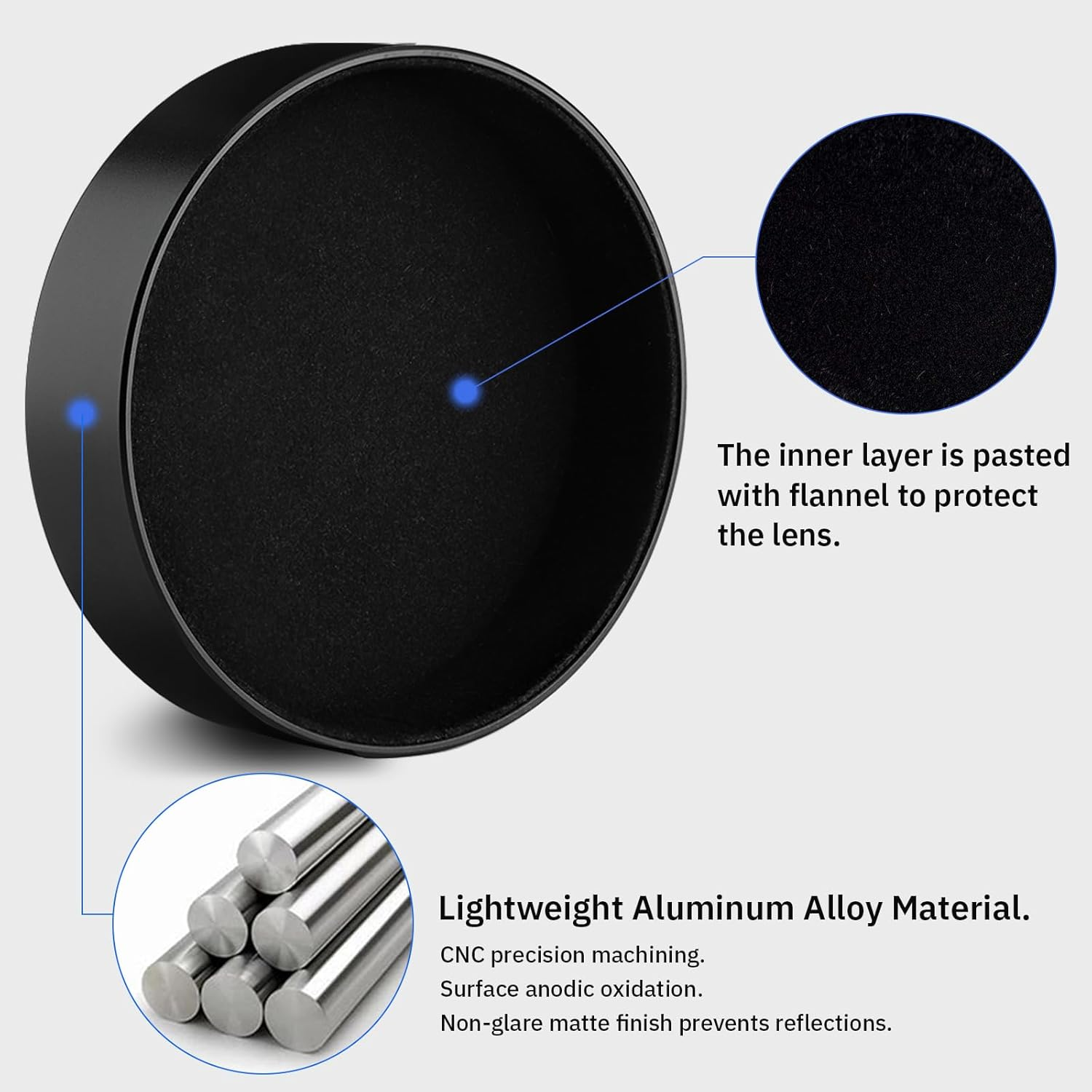 Haoge Metal Front Lens Cap for Leica Q3-43 Q3 Q2 Q Type-116 Type116 Digital Camera Accessories Lens Cover Black Cap-Lq3-B image number 4