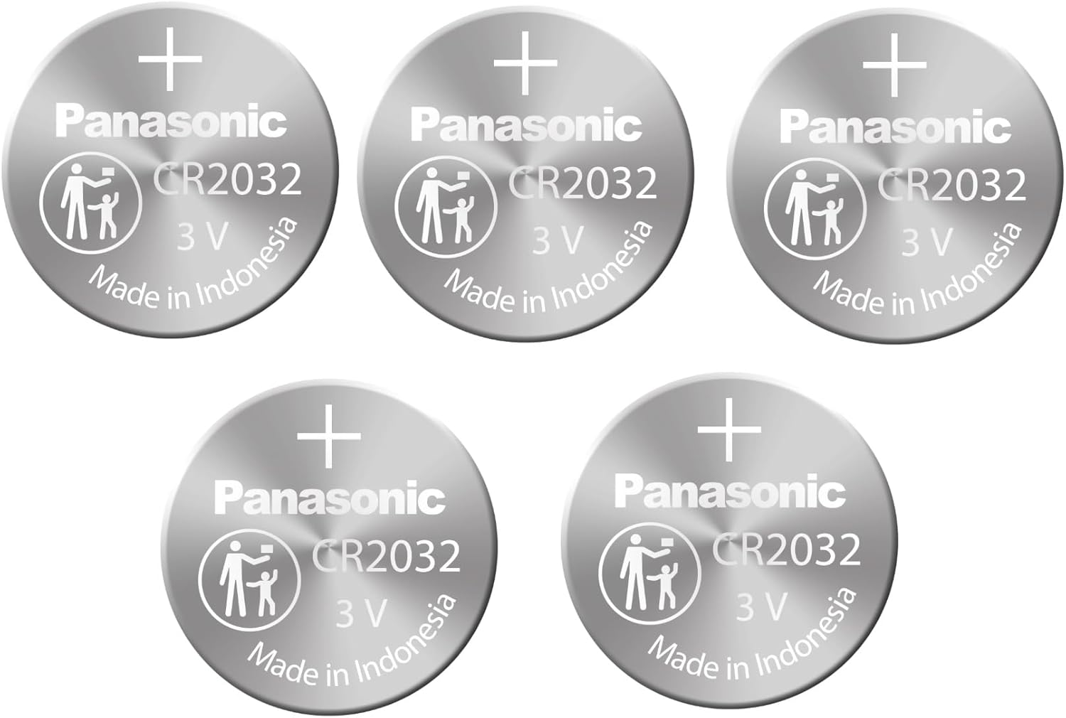PANASONIC CR2032 X 5 Batteries 3V Genuine Compliant with Coin Battery Safety Standards 2020