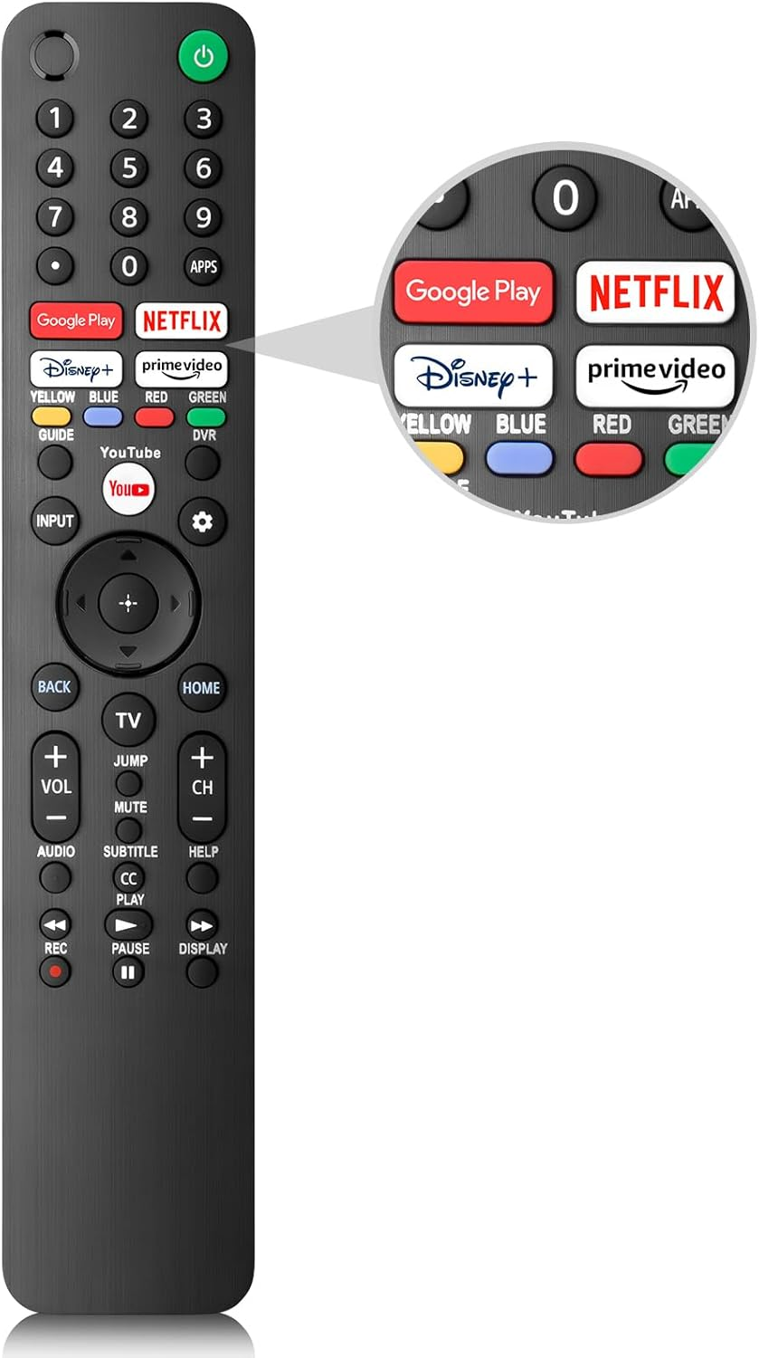 Remote Control for Sony Smart TV Replacement,Universal for Sony Bravia TV Remote Rmf-Tx520U,With Google Tv,Netflix, Disney+, Prime Video,Youtube Buttons image number 4