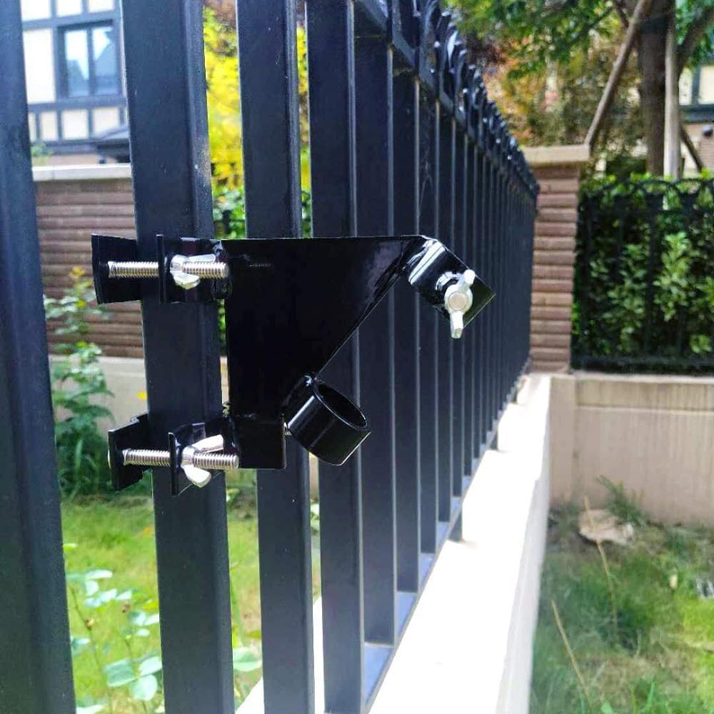 Flagpole Mount Bracket Fit for Balcony Railing Flag Pole Holder Clamp,No Drilling Flag Pole Holder for Railing,Flag Pole Holder Adjustable,Multi-Position Flag Pole Mounting Bracket（Black image number 1