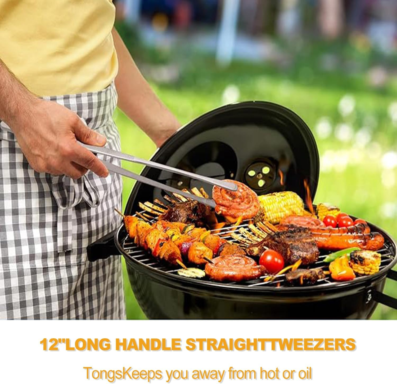 Wzenclave 6-Piece Stainless Steel Fine Tipped Needle-Nose Pliers Cooking (12" & 6.3") Cooking Tweezer Tongs Set Professional Chef-Grade Kitchen Tweezers image number 6