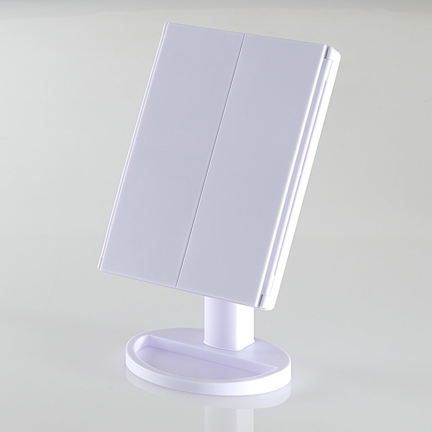 3 Pagen LED Vanity Mirror - Makeup Mirror with Lighting - Makeup 3X/2X/1X Magnifying Mirror with Dimmable Light - 24 Leds - Battery Operated & USB Cable Use - White