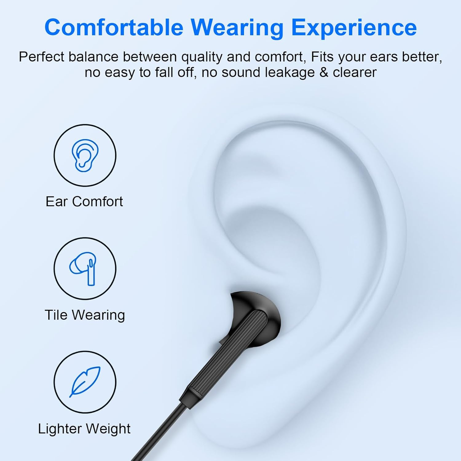 USB C Samsung Earbuds Wired Ear Buds for Samsung Galaxy A16 A36 5G A26 S25 Edge A56 S25 Ultra plus S24 FE A35 Z Fold 6 USBC In-Ear Headphones Wired Type C Earbud Earphones Headsets with Microphone - Black image number 4