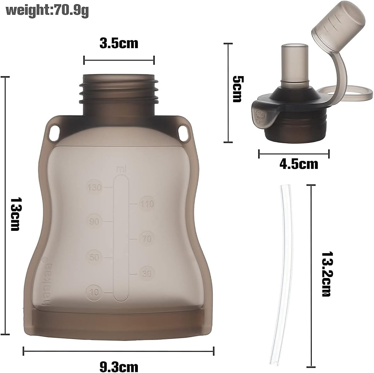 Haakaa Happii Bear Silicone Goody Pouch,Reusable Baby Food Pouches for Homemade Organic Purees, Juices, Smoothies, and Yogurt - Perfect for Toddlers and Kids - 4 Pack, 6Oz