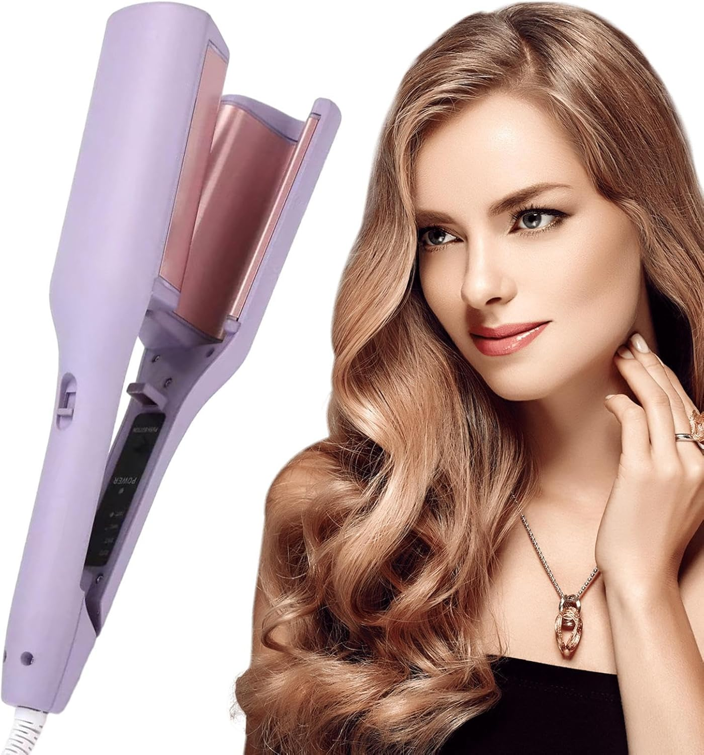 Curling Iron Crimper | 32Mm Temperature Adjustable Wave Heated Iron Volumizing Curling Wand - Hair Styling Iron for Hairstyle Curling Tools, for Travel Spa Salon Home Helves