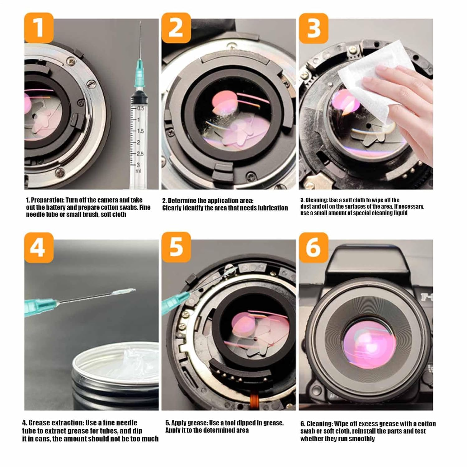 Helicoid Grease - 30G Optical Lens Grease - Camera O Ring Bearings Household Lube for Binoculars Quiet Long Lasting Lubricating image number 3