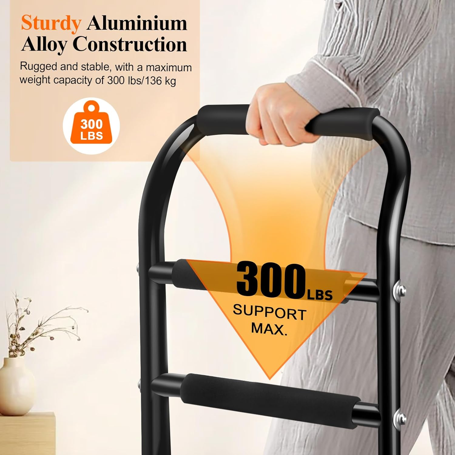 Stand Assist Aid for Elderly, Aluminum Alloy Standing Aids & Supports for Rising from Chair Couch, Sturdy Chair Lift Assist Grab Bar for Seniors Disabled Handicap Adults, Height-Adjusted image number 5