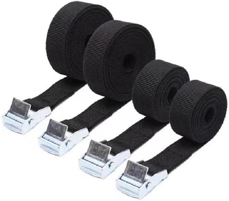 Cam Buckle Straps Powersports Tie-Downs Lashing Straps, for Securing Cargo, Luggage, Motorcycles, Kayak(Black, 2.5CM*60CM) image number 4