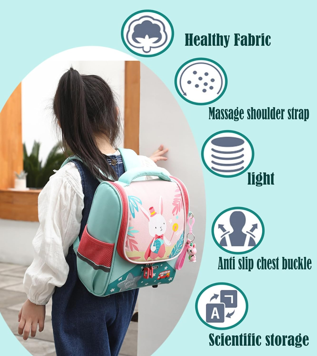 Kids' Backpack, Children'S Shoulder Bag, Cute Cartoon Backpack，Waterproof & Spinal Protection（Pink） image number 5