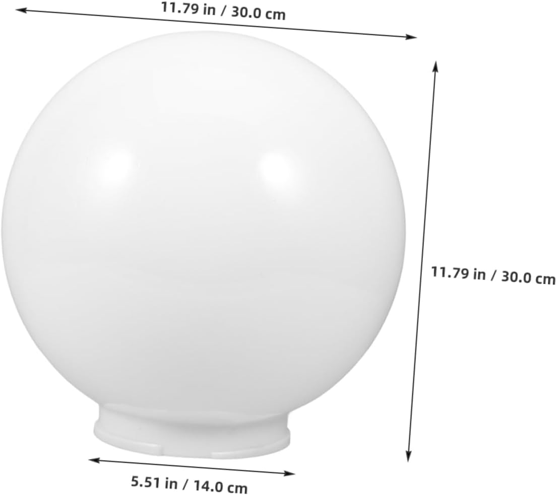 WHAMVOX Outdoor Acrylic Lamp Globe Cover 300Mm White Milk Ball Shaped Lampshade Fixture Replacement for Garden Fence Wall Lighting Accessories