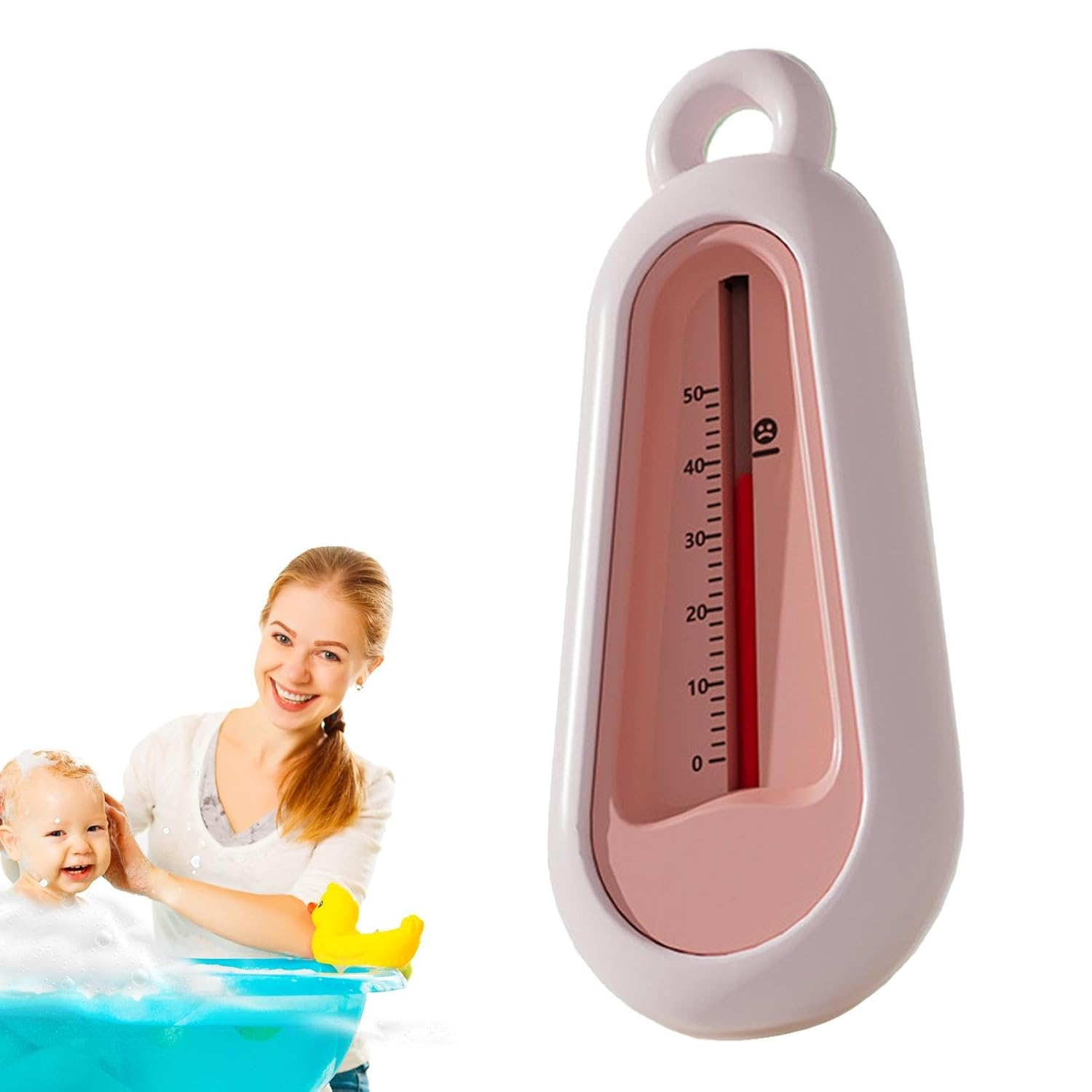 Baby Bath Thermograph | Safe Quick Display Water Thermograph Digital Thermograph | Sturdy Bath Thermograph for Home Pool or Outdoor Spa - Pink image number 4