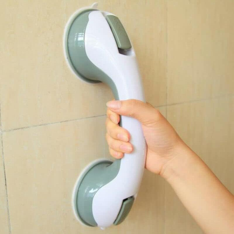 Bathroom Non-Slip Suction Grab Handle Safety Support Hand Rail, Adjustable Height, Easy Installation, Supports up to 350Lbs, 11.8"X3.54"X3.15" - Green image number 6