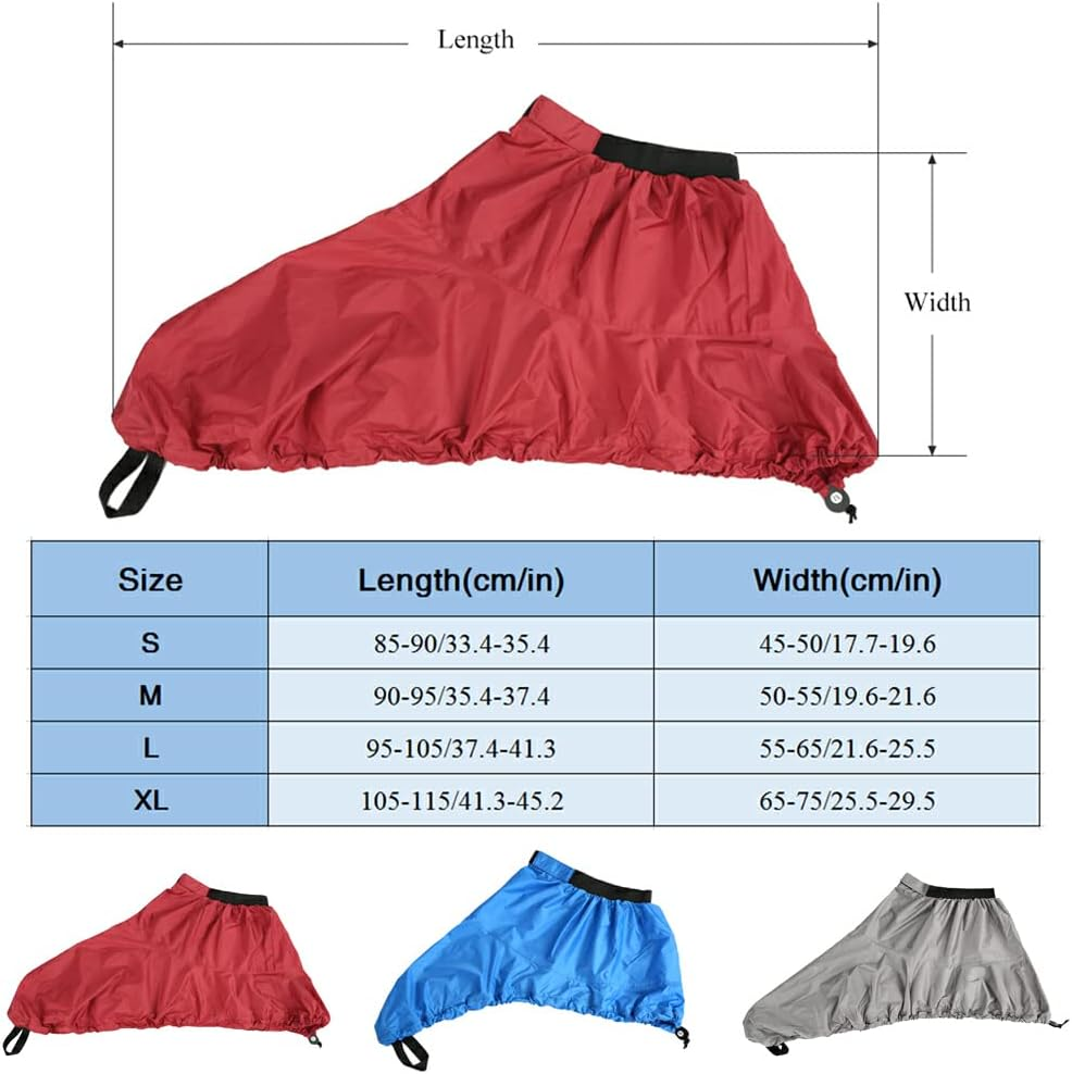 Waterproof Kayak Sprayskirt Retractable Cockpit Deck Cover Water Sports, Red, S image number 6