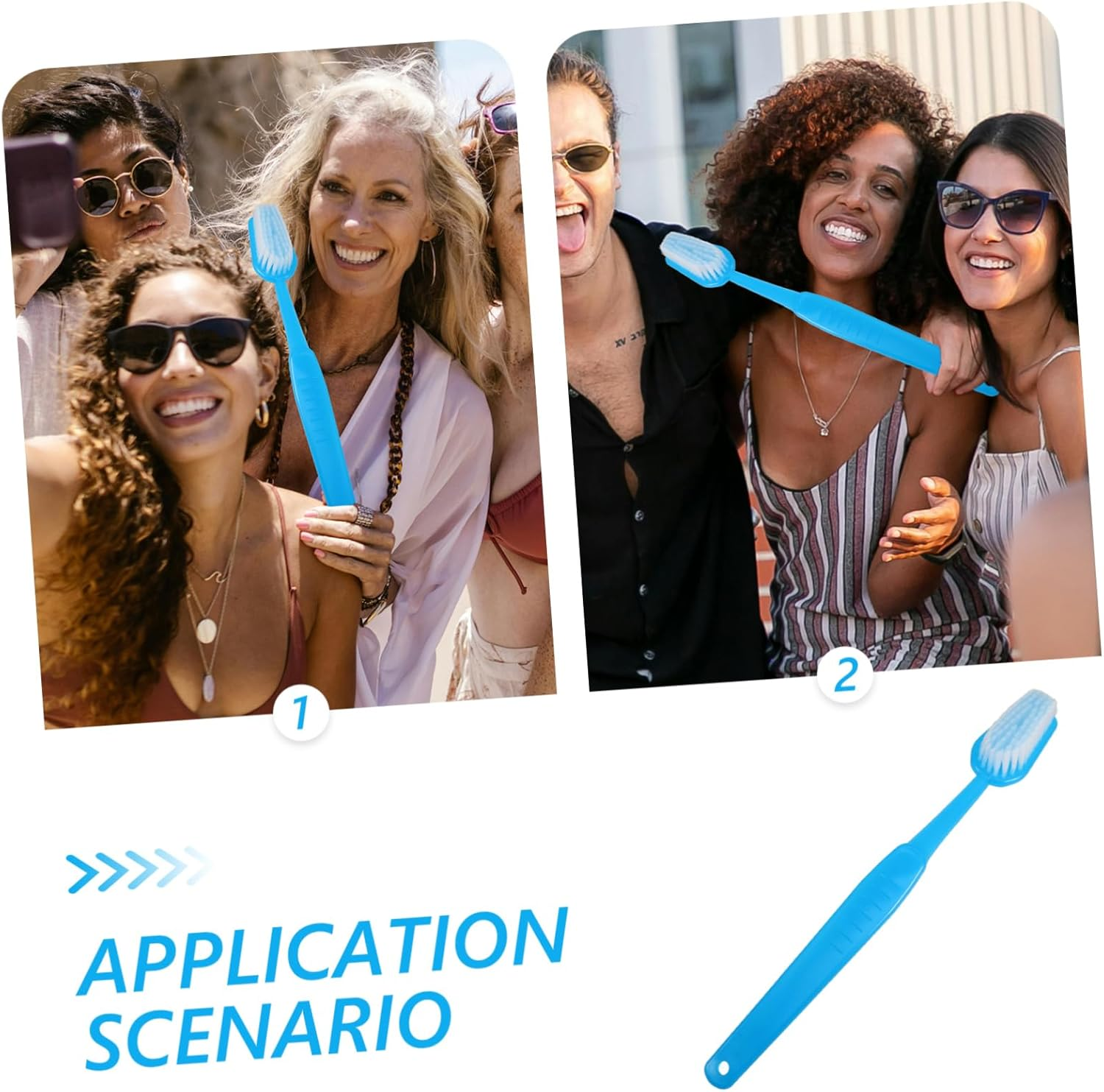 HAMPPLIES Giant Blue Decorative Toothbrush Prop Lightweight Party Photo Accessory Fun Big Toothbrush Wand for Halloween Bath Back Scrubbing Gift image number 2