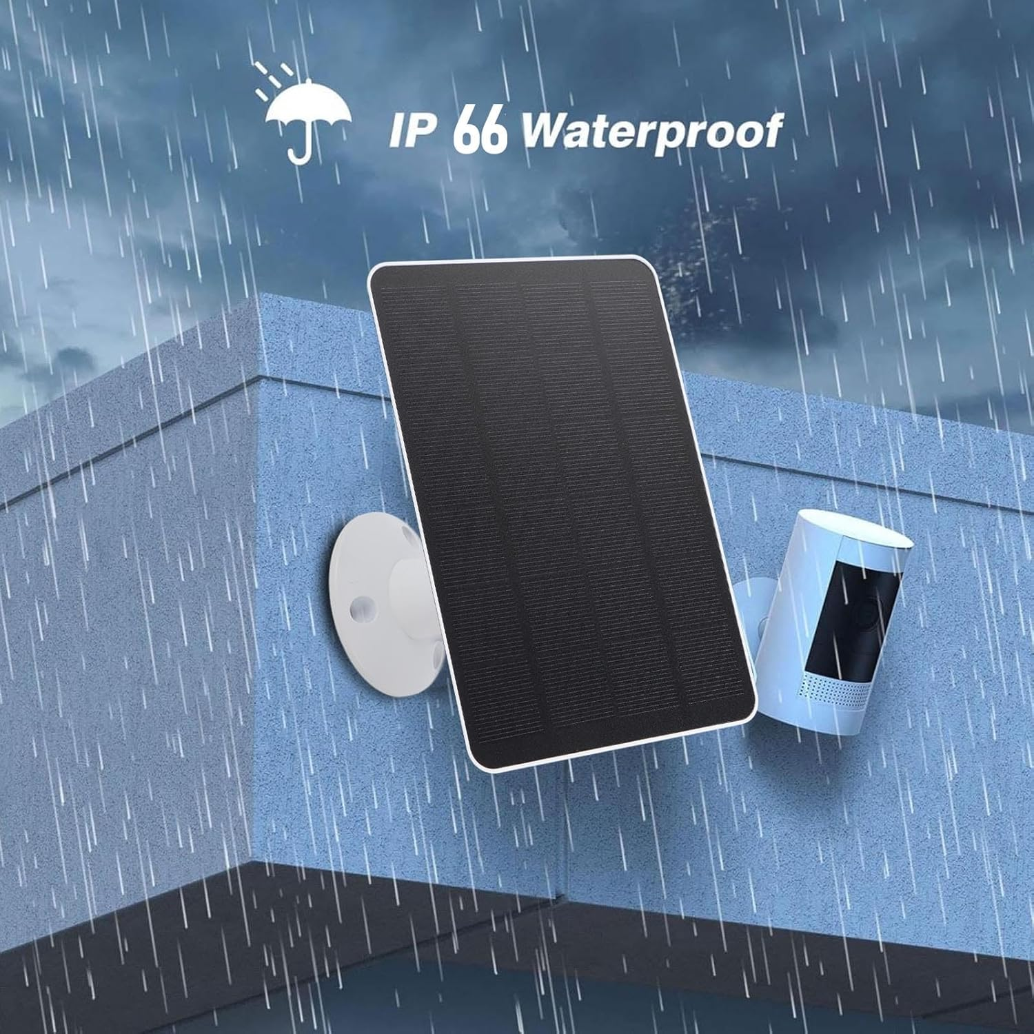 10W Solar Panel Charger Compatible with Essential Spotlight, 9.8Ft Charging Cable, IP66 Rain Proof, Suitable for XT XT2 Camera