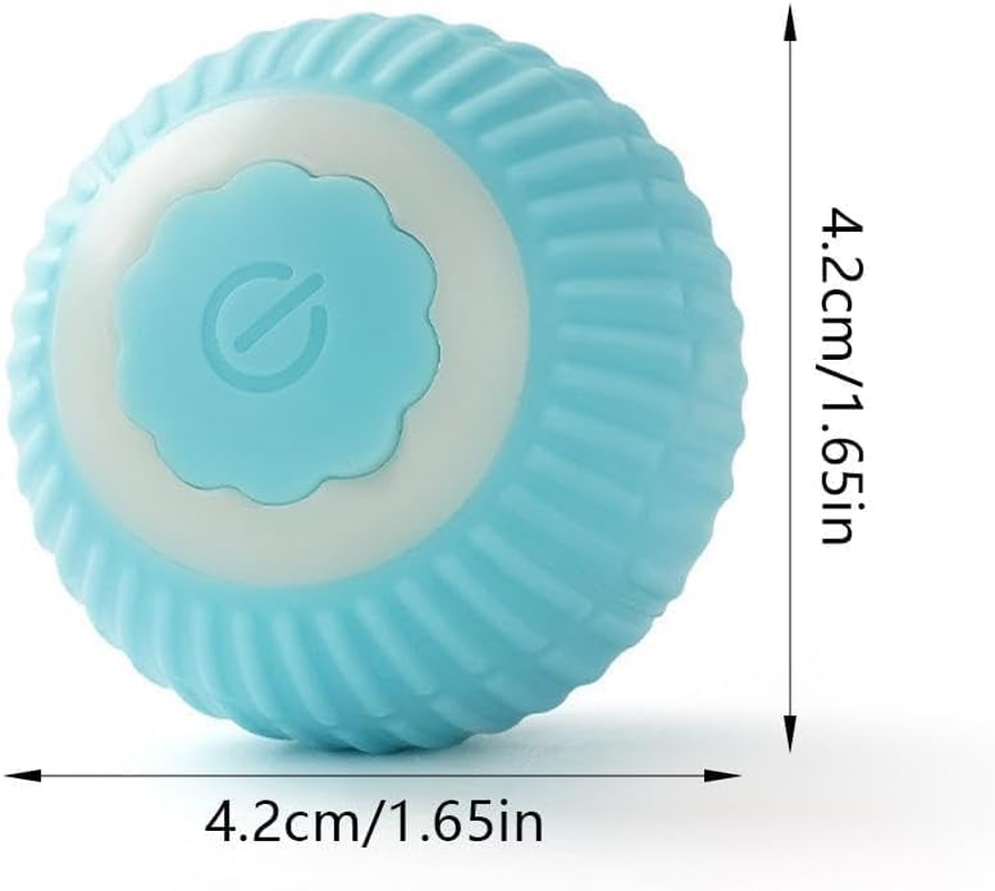 NEOVSUNY Cat Toy Electric Cat Ball, Interactive Cat Toy Ball, Cat Toy Self-Employment Automatic USB 360&deg; Rollball Intelligence Cat Toy for Cats (Pink2) - Blue 2 image number 4