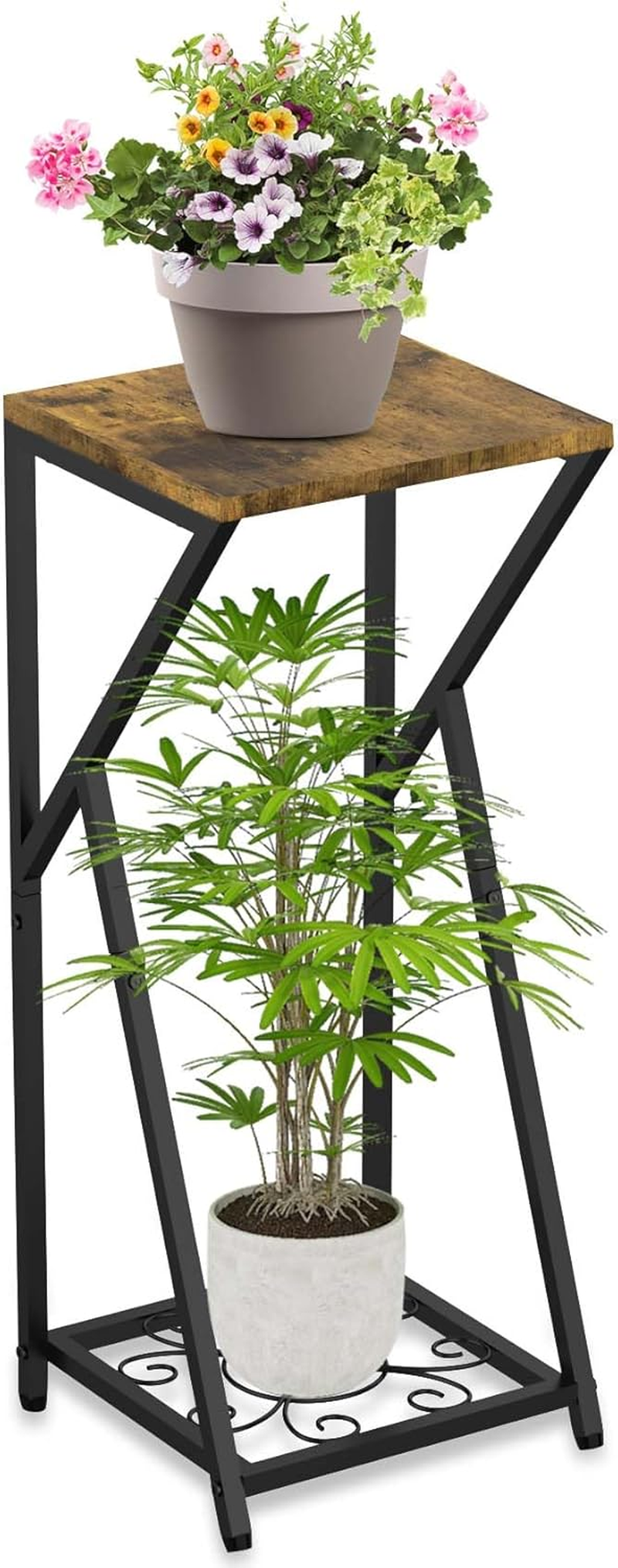 Plant Stand Indoor Corner Metal Plant Shelf for Multiple Plants, 2 Tier Modern Plant Support Flower Pot Holder Display Rack for Home Living Room Outdoor Balcony Garden Patio image number 6