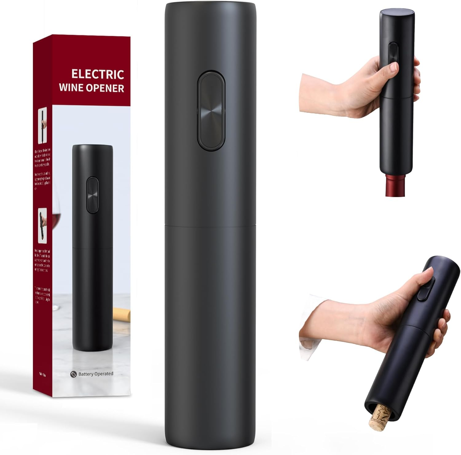 ANNIVERS Electric Wine Bottle Opener Electronic Wine Opener Automatic Corkscrew, Battery Operated One-Touch Opening Easy to Use Wine Gifts, Ouvre Bouteille Electrique Tire Bouchon image number 2