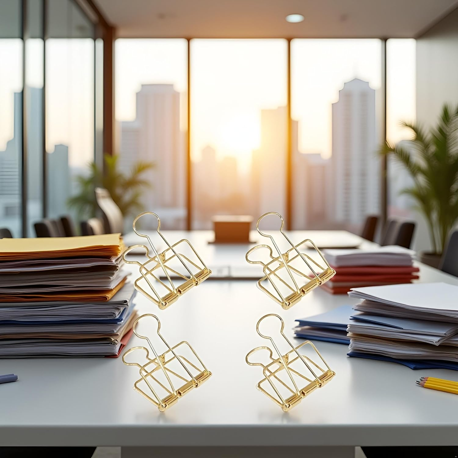 4Pcs Golden Hollow Out Long Tail Wire Binder Clips Paper Binder Clip Large 51Mm Binder and Paper Clips, Clamps and Rings, Office Supplies Small in Size and Light in Weight(Zs612) image number 2