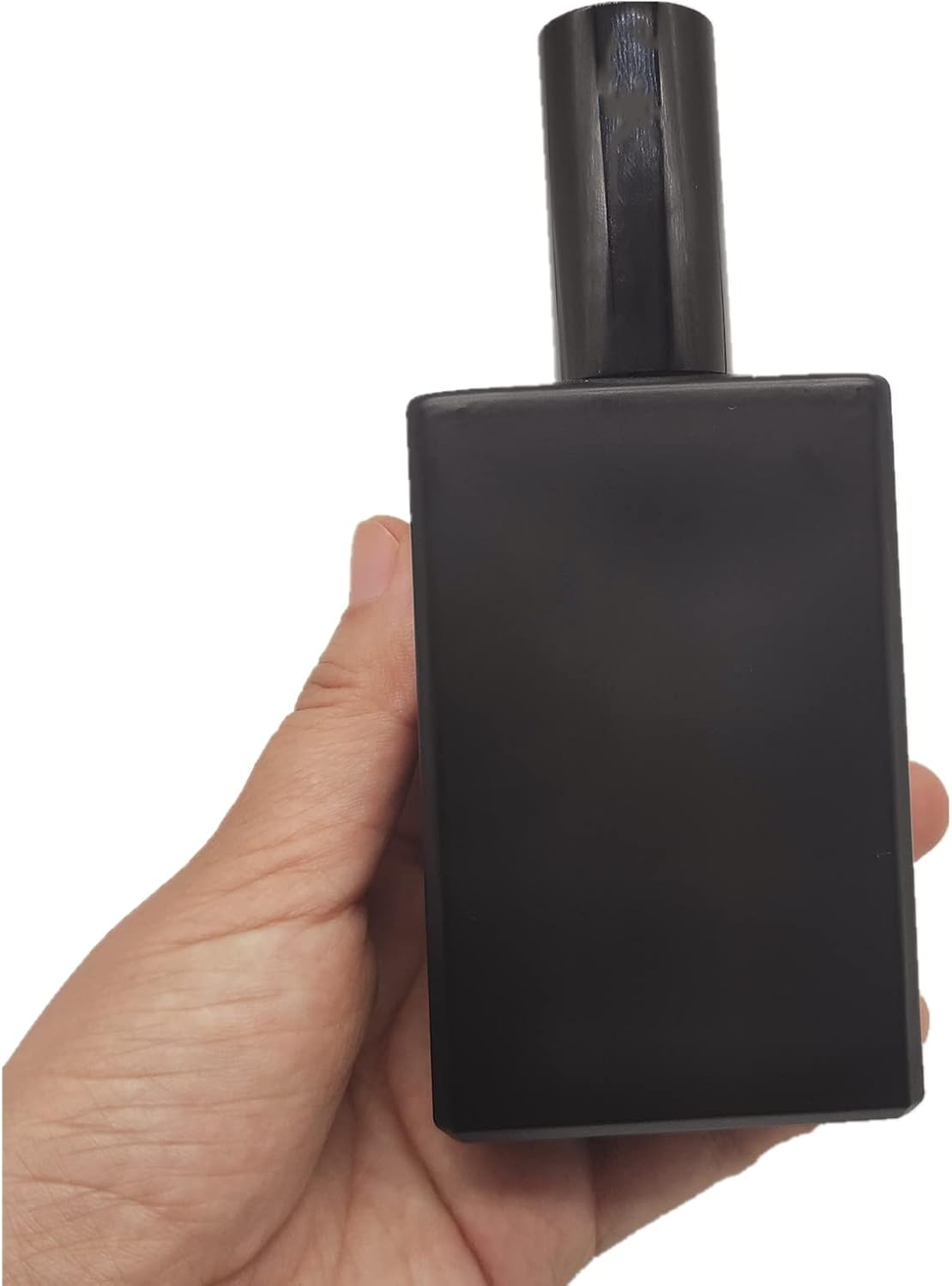 Pimyrcyi 2PCS Spray Bottles for Essential Oils,Empty Square Glass Perfume Fine Mist Spray Container (Matte Black, 100Ml/3.4Oz)