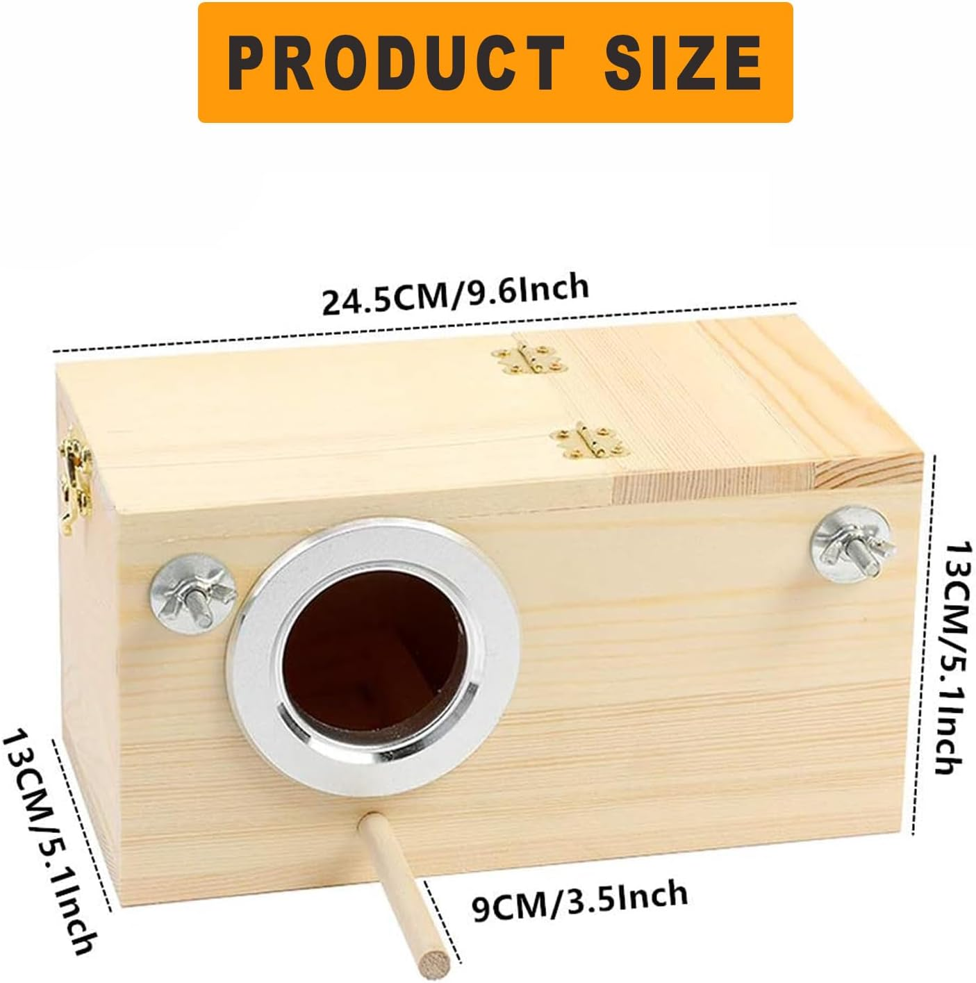 Parakeet Nesting Box Natural Wood Bird Nest Breeding Box Cage Aviaryparrots Mating Aviary Hatching House Mating Cage Nest Wood House for Finch Lovebirds Cockatiel Budgie Conure Parrot image number 6