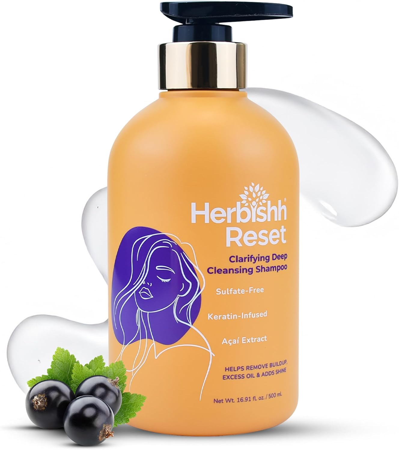Herbishh Clarifying Deep Cleansing Shampoo (16.91 Fl Oz) Shampoo for Oily Hair & Build Up, Oil Control Cleanser for Women, Color Safe Formula for Curly & Color Treated Hair image number 5